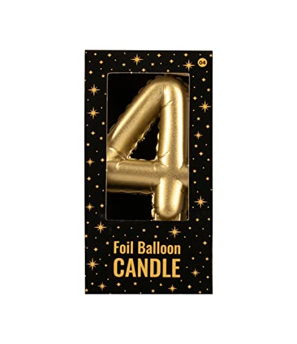 PD-Party 7070004 Folie Luftballon Kerze | Birthday Candles | Geburtstag Kerzen | Partei Dekoration - 4, Gold, 10cm Länge x 5.5cm Breite x 1.5cm Höhe PD-Party 7070004 Folie Luftballon Kerze | Birthday Candles | Geburtstag Kerzen | Partei Dekoration - 4, Gold, 10cm Länge x 5.5cm Breite x 1.5cm Höhe von PD-Party