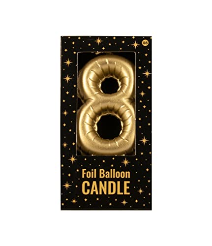 PD-Party 7070008 Folie Luftballon Kerze | Birthday Candles | Geburtstag Kerzen | Partei Dekoration - 8, Gold, 10cm Länge x 5.5cm Breite x 1.5cm Höhe PD-Party 7070008 Folie Luftballon Kerze | Birthday Candles | Geburtstag Kerzen | Partei Dekoration - 8, Gold, 10cm Länge x 5.5cm Breite x 1.5cm Höhe von PD-Party