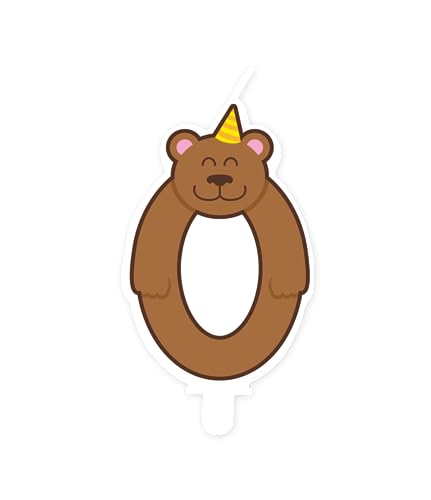 PD-Party - Geburtstagskerzen für Kuchen & Torten - 1 Stück - Geburtstagsdeko - Jungle Kuchenkerzen für Geburtstagsfeiern von Kindern - Zahlenkerzen - Nummer Kerze - Größe 5,5 x 9 cm - Zahl 0 von PD-Party