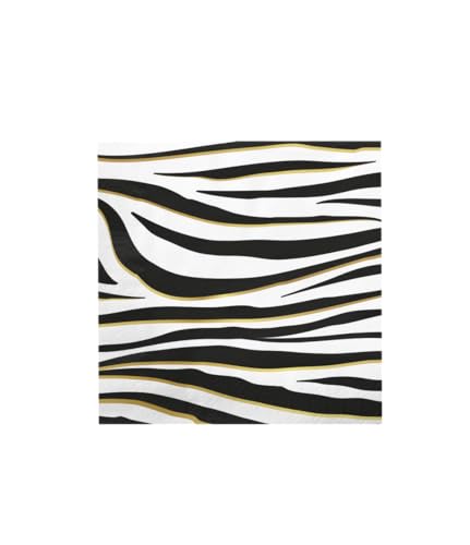 PD-Party 7110004 Glücklich Partei Servietten | Spezielles Thema | Tisch Dekoration – Zebra, Mehrfarben, 16cm Länge x 16cm Breite x 0.1cm Höhe von PD-Party