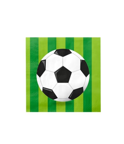 PD-Party 7110007 Glücklich Partei Servietten | Spezielles Thema | Tisch Dekoration – Football, Mehrfarben, 16cm Länge x 16cm Breite x 0.1cm Höhe von PD-Party