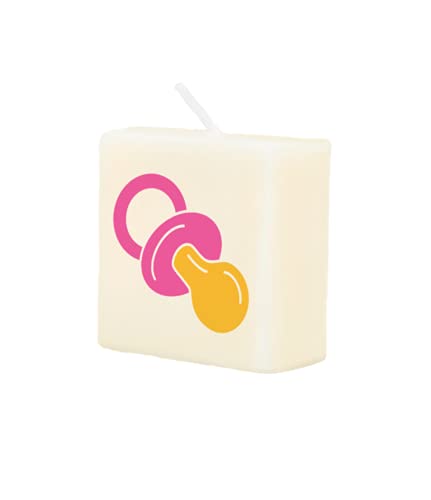 PD-Party 7040054 Geburtstag Dekorativ Wachs Kerze | Wax Candle - Baby Mädchen, Cremefarben/Schwarz, 4cm Länge x 4cm Breite x 2cm Höhe von PD-Party