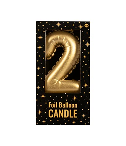 PD-Party 7070002 Folie Luftballon Kerze | Birthday Candles | Geburtstag Kerzen | Partei Dekoration - 2, Gold, 10cm Länge x 5.5cm Breite x 1.5cm Höhe von PD-Party