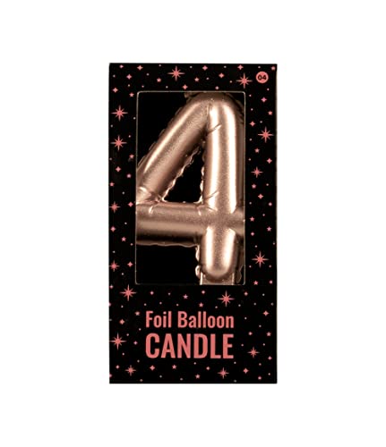 PD-Party 7060004 Folie Luftballon Kerze | Birthday Candles | Geburtstag Kerzen | Partei Dekoration - 4, Rosa, 10cm Länge x 5.5cm Breite x 1.5cm Höhe von PD-Party
