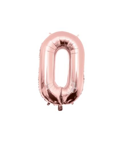 PD-Party Folienballon Zahl 0-86cm - Rose Gold - Classy party für Geburtstag, Jubiläum, Hochzeit oder andere besondere Feier - Ziffernballons - Zahlenballons - Geburtstagdeko von PD-Party