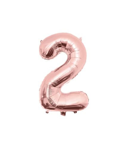 PD-Party Folienballon Zahl 2-86cm - Rose Gold - Classy party für Geburtstag, Jubiläum, Hochzeit oder andere besondere Feier - Ziffernballons - Zahlenballons - Geburtstagdeko von PD-Party