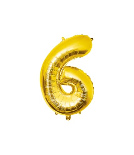 PD-Party Folienballon Zahl 6-86cm - Gold - Classy party für Geburtstag, Jubiläum, Hochzeit oder andere besondere Feier - Ziffernballons - Zahlenballons - Geburtstagdeko von PD-Party