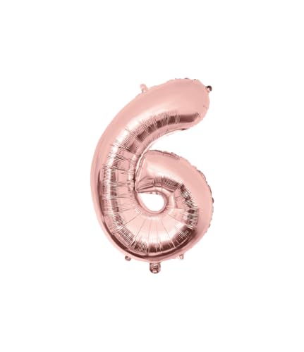 PD-Party Folienballon Zahl 6-86cm - Rose Gold - Classy party für Geburtstag, Jubiläum, Hochzeit oder andere besondere Feier - Ziffernballons - Zahlenballons - Geburtstagdeko von PD-Party