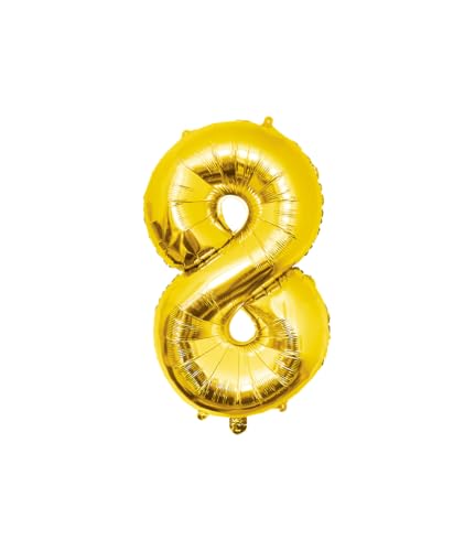 PD-Party Folienballon Zahl 8-86cm - Gold - Classy party für Geburtstag, Jubiläum, Hochzeit oder andere besondere Feier - Ziffernballons - Zahlenballons - Geburtstagdeko von PD-Party