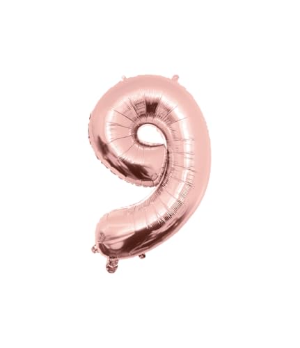 PD-Party Folienballon Zahl 9-86cm - Rose Gold - Classy party für Geburtstag, Jubiläum, Hochzeit oder andere besondere Feier - Ziffernballons - Zahlenballons - Geburtstagdeko von PD-Party
