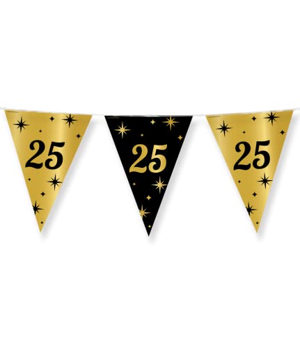 PD-Party - Geburtstag Girlande für 25. Geburtstag - Wimpelkette - Deko Geburtstag - Jubiläum - Schwarz Gold Deko - Party Deko - 25. Geburtstag Junge & Mädchen - Geburtstags Deko - 1000 x 30 cm PD-Party - Geburtstag Girlande für 25. Geburtstag - Wimpelkette - Deko Geburtstag - Jubiläum - Schwarz Gold Deko - Party Deko - 25. Geburtstag Junge & Mädchen - Geburtstags Deko - 1000 x 30 cm von PD-Party