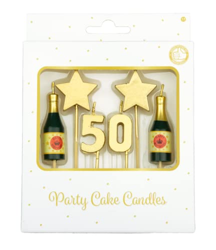 PD-Party 7050017 Geburtstag Kuchen Kerzen | Birthday Cake Candles | Partei Dekoration - 50 Jahre, Gold, 1cm Länge x 3cm Breite x 9cm Höhe von PD-Party