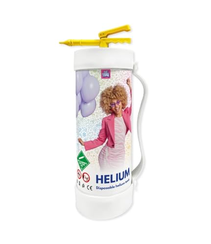PD-Party - Helium Gasflasche für 50 Folienballons - 400L Gasfüllung für Luftballons - Ballongas mit Abfüllventil für Heliumballons - Party Deko für Hochzeit und Geburtstag von PD-Party