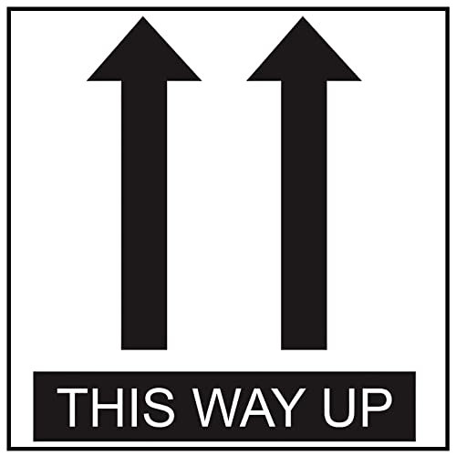 This Way Up Pfeil-Etiketten, groß, selbstklebend, Warnung, Versand, Aufkleber, 61 x 50 mm, 1000 Stück von PD