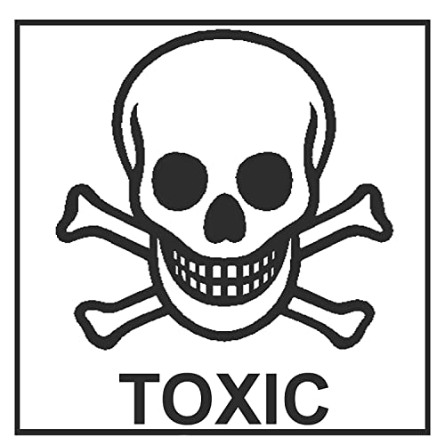 Toxic Skelett-Schädel-Aufkleber, groß, selbstklebend, Warnung, Versand, Aufkleber, 61 x 50 mm, 10 Stück von PD