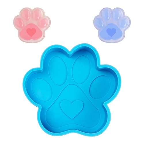 PDETVEO Silikonform mit großen Pfotenabdrucken, blaue Hundepfote, Harzgussform für Heimwerker, Basteln, handgefertigt, 10,2 x 9,8 x 2,5 cm PDETVEO Silikonform mit großen Pfotenabdrucken, blaue Hundepfote, Harzgussform für Heimwerker, Basteln, handgefertigt, 10,2 x 9,8 x 2,5 cm von PDETVEO