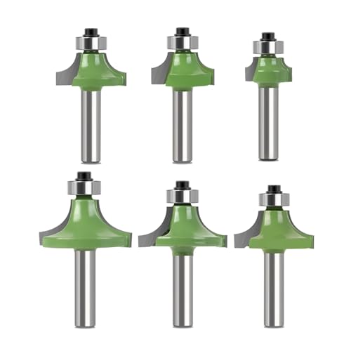 1 Stück Holzfräser 8 mm Schaft aufrecht Fräser Trimmer sauber bündige Trimmecke runde Einbaukasten Bohrer(6Pcs 8mm shank) von PDFEswm