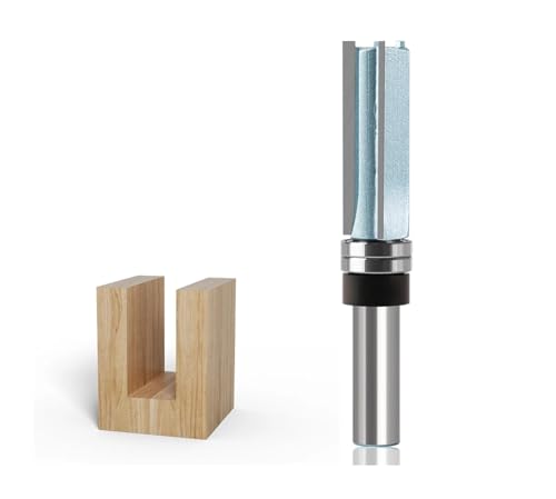 3-Zahn-Fräser, 12 mm, 1/2 Zoll Schaftdurchmesser, 3/4 Zoll Klingenlänge, 2 Zoll Muster-Fräser, Schneide-Hartmetalllegierung, for Holzbearbeitungswerkzeuge(12.7X19.05X50.8mm) von PDFEswm