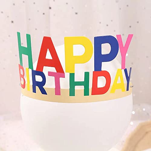 10 Stück niedliche Papp-Kronen mit Aufschrift "Happy Birthday", elastisches Kopfschmuck, Partyhut von PDYP
