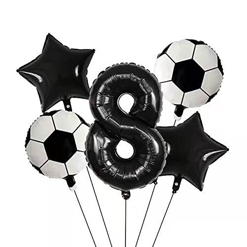 Folienballon-Set Fußball Zahl 0-9 Geburtstag Party Dekoration Helium Luft (8) von PDYP