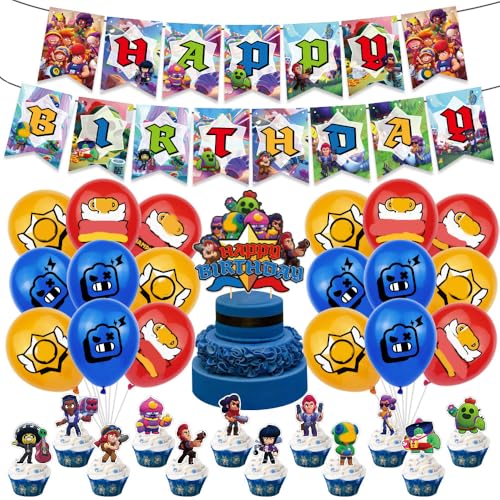32 Stück Anime Geburtstag Party Dekoration Set, Geburtstag Wilderness Battle Ballons Dekorationen Happy Birthday Banner Latex Ballons Cake Topper Party Dekorations Supplies für Kinder 32 Stück Anime Geburtstag Party Dekoration Set, Geburtstag Wilderness Battle Ballons Dekorationen Happy Birthday Banner Latex Ballons Cake Topper Party Dekorations Supplies für Kinder von PEAJPBS