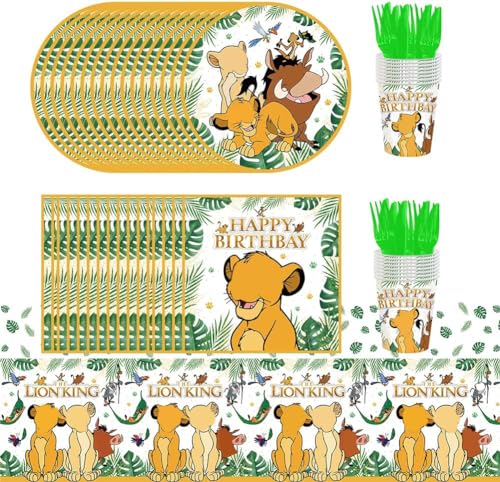 Löwen Partygeschirr Set, Löwe Animal Themed Party Geschirr, Geeignet für Kindergeburtstage, Mottopartys, Halloween-Partys, 85 Stück für 16 Personen Löwen Partygeschirr Set, Löwe Animal Themed Party Geschirr, Geeignet für Kindergeburtstage, Mottopartys, Halloween-Partys, 85 Stück für 16 Personen von PEAJPBS