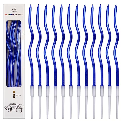 12 Gebogene Geburtstagskerzen Lang Dünn 16CM, Geburtstag Kerzen mit Haltern, Schlanke Kuchenkerzen, Cupcake Kerzen Metallisch, Spiral Kuchen Kerze für Baby Shower, Party, Hochzeit Dekoration 12 Gebogene Geburtstagskerzen Lang Dünn 16CM, Geburtstag Kerzen mit Haltern, Schlanke Kuchenkerzen, Cupcake Kerzen Metallisch, Spiral Kuchen Kerze für Baby Shower, Party, Hochzeit Dekoration von PEAKTOP