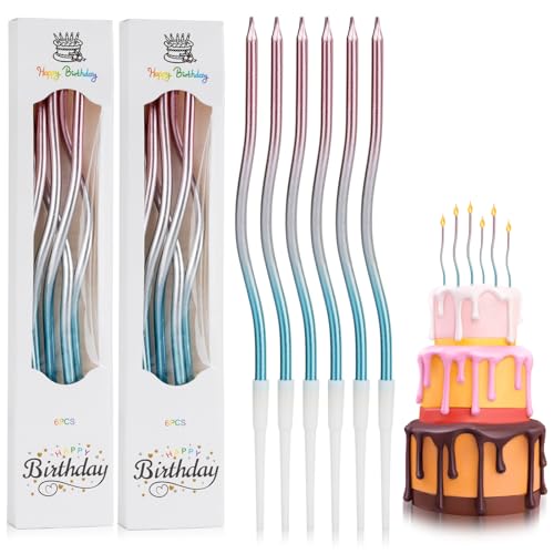 12 Stück Spiralkerzen, Geburtstagskerzen für Torte, Tortenkerzen Geburtstag, Spiral Kuchen Kerzen, Tortenkerzen für Hochzeitsfeier Geburtstag Dekoration 12 Stück Spiralkerzen, Geburtstagskerzen für Torte, Tortenkerzen Geburtstag, Spiral Kuchen Kerzen, Tortenkerzen für Hochzeitsfeier Geburtstag Dekoration von PEAKTOP