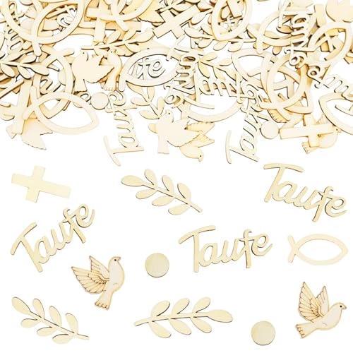 160 Stück Taufe Konfetti Holz, Kommunion Deko für Mädchen Junge, Streudeko Tischdeko, Sakramente Babyparty Esstisch 160 Stück Taufe Konfetti Holz, Kommunion Deko für Mädchen Junge, Streudeko Tischdeko, Sakramente Babyparty Esstisch von PEAKTOP