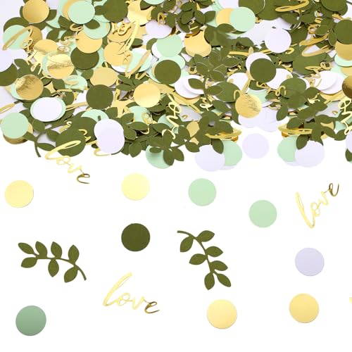 200PCS Konfetti Grün Gold, Grünes Blatt Kreis Konfetti, Love Thema Grünes Konfetti Papier, Gold Konfetti Hochzeit, Konfetti Für Hochzeit, Geburtstag, Tischdekoration, Jubiläum, Partydekoration 200PCS Konfetti Grün Gold, Grünes Blatt Kreis Konfetti, Love Thema Grünes Konfetti Papier, Gold Konfetti Hochzeit, Konfetti Für Hochzeit, Geburtstag, Tischdekoration, Jubiläum, Partydekoration von PEAKTOP