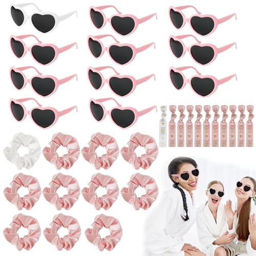 PEAKTOP 33 Stück Brille Team Braut Armbänder, Brille Team Braut Haargummi, Braut To Be Herz Brille Set, 11 Herzförmige Brille+11 Bride Haargummi+11handgelenkband, Party Sonnenbrille Team Bride PEAKTOP 33 Stück Brille Team Braut Armbänder, Brille Team Braut Haargummi, Braut To Be Herz Brille Set, 11 Herzförmige Brille+11 Bride Haargummi+11handgelenkband, Party Sonnenbrille Team Bride von PEAKTOP