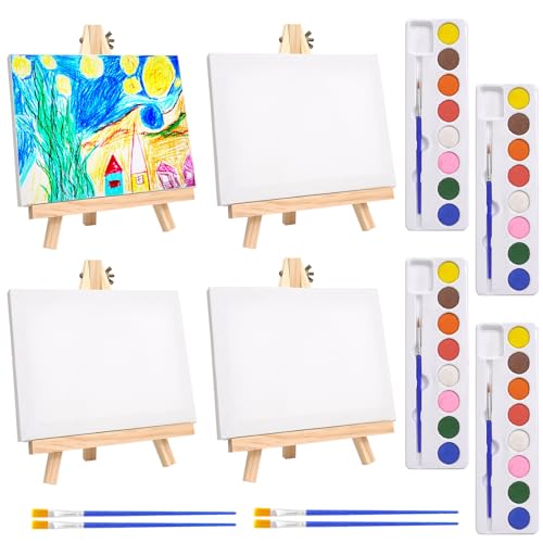 4 Stück mini-leinwand und staffelei set, 15x20cm Leinwand Mit 18x24cm Staffelei, 4stk 8-Farben Aquarellfarbe, 8 Malpinsel, Kleine Tischstaffelei Holz Staffelei Für Aquarell Malerei Malen 4 Stück mini-leinwand und staffelei set, 15x20cm Leinwand Mit 18x24cm Staffelei, 4stk 8-Farben Aquarellfarbe, 8 Malpinsel, Kleine Tischstaffelei Holz Staffelei Für Aquarell Malerei Malen von PEAKTOP