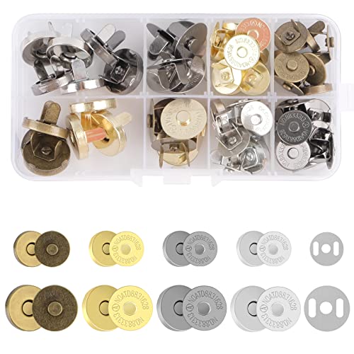 PEAKTOP 32St Magnetverschluss Taschen, Magnetknöpfe Ohne Nähen, Magnetische Druckknöpfe zum Annähen, Metall Magnetknopf Knöpfe für Handtaschen Geldtasche Rucksack Kleidung Handwerk 14mm und 18mm PEAKTOP 32St Magnetverschluss Taschen, Magnetknöpfe Ohne Nähen, Magnetische Druckknöpfe zum Annähen, Metall Magnetknopf Knöpfe für Handtaschen Geldtasche Rucksack Kleidung Handwerk 14mm und 18mm von PEAKTOP