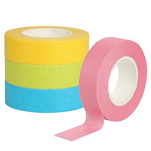 PEAKTOP 4 Rollen Farbe Klebeband Dekoratives, 19mmx20m Colored Masking Tape Rainbow Klebeband, Bunt Washi Tape Breit für Kunsthandwerk, Beschriftung, Kunst - Gelb Rosa Hellgrün Hellblau PEAKTOP 4 Rollen Farbe Klebeband Dekoratives, 19mmx20m Colored Masking Tape Rainbow Klebeband, Bunt Washi Tape Breit für Kunsthandwerk, Beschriftung, Kunst - Gelb Rosa Hellgrün Hellblau von PEAKTOP