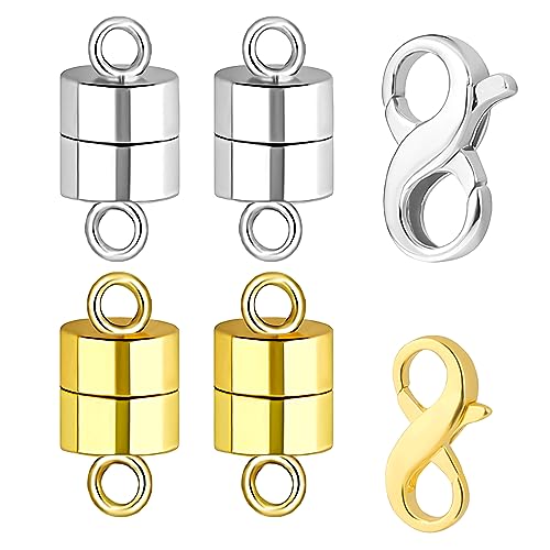 PEAKTOP 6 Magnetverschluss Kette Gold, Hummer Karabiner mit Doppelter Öffnung, Halskettenverschlüsse Silber, Schmuckverschluss Karabinerverschluss, Kettenverschluss Magnetisch Stark für Armband DIY PEAKTOP 6 Magnetverschluss Kette Gold, Hummer Karabiner mit Doppelter Öffnung, Halskettenverschlüsse Silber, Schmuckverschluss Karabinerverschluss, Kettenverschluss Magnetisch Stark für Armband DIY von PEAKTOP