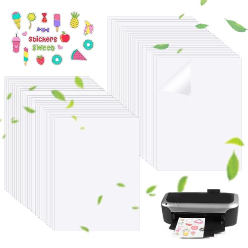 PEALOVCOM 50 Stück Tintenstrahldrucker-Aufkleberpapier A4 Inkjet Aufkleberpapier Transparent Vinylfolie Aufkleberpapier zum Bedrucken A4 Bedruckbares Vinyl für Tintenstrahldrucker Sticker PEALOVCOM 50 Stück Tintenstrahldrucker-Aufkleberpapier A4 Inkjet Aufkleberpapier Transparent Vinylfolie Aufkleberpapier zum Bedrucken A4 Bedruckbares Vinyl für Tintenstrahldrucker Sticker von PEALOVCOM