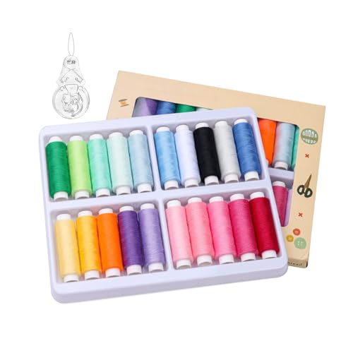 20 farbige Polyester-Nähgarne, langlebiges Nähgarn-Set, geeignet für Haushalt, Handarbeit (90 m pro Rolle) von PEAPIN