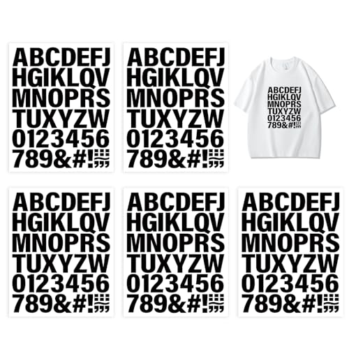 5 Bögen 5,1 cm Buchstaben zum Aufbügeln Schwarz Alphabet Transfers - Buchstaben zum Aufbügeln für Kleidung, T-Shirts, Trikots, DIY Slogans 5 Bögen 5,1 cm Buchstaben zum Aufbügeln Schwarz Alphabet Transfers - Buchstaben zum Aufbügeln für Kleidung, T-Shirts, Trikots, DIY Slogans von PEAPIN