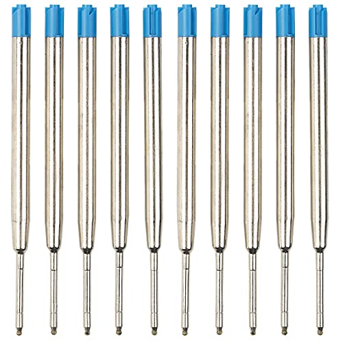PEARL Kugelschreiberminen: 10er-Set Kugelschreiber-Minen, in blau, Stärke B (Kuliminen, Ersatzmine, Schreibwaren) von PEARL