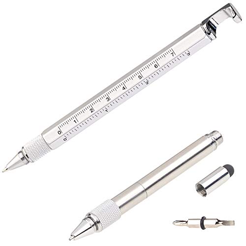 PEARL Multifunktionsstift: 7in1-Kugelschreiber mit Touchpen, Schraubendreher, Lineal & mehr (7 Funktionen Kugelschreiber, Multifunktionskugelschreiber, Werkzeugkoffer) von PEARL