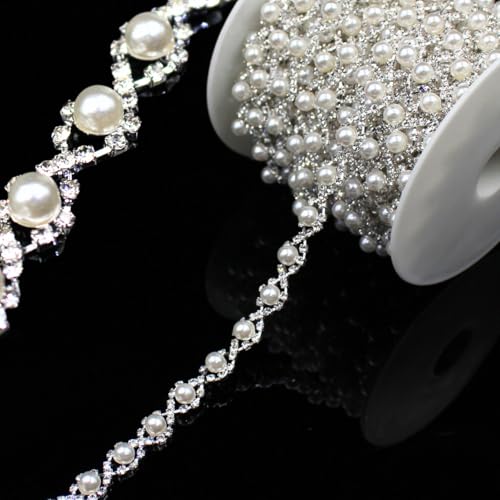 2 Yard Perle Halskette Perle Strass Trim String Kristall Applikation Fransen Band Streifen Perlen Nähen Kleid DIY Party Hochzeit Bouquet für Dekoration Braut Kostüm Dekoration 2 Yard Perle Halskette Perle Strass Trim String Kristall Applikation Fransen Band Streifen Perlen Nähen Kleid DIY Party Hochzeit Bouquet für Dekoration Braut Kostüm Dekoration von PEARLY JUN