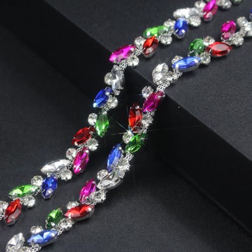 91 cm lange Strassverzierung, silberfarbene AB-Stringstreifen, Kristall-Applikation, Fransenband, Perlen, Nähen für Kleid, DIY, Party, Hochzeit, Blumenstrauß, Dekoration, Brautkostüm, Verzierung 91 cm lange Strassverzierung, silberfarbene AB-Stringstreifen, Kristall-Applikation, Fransenband, Perlen, Nähen für Kleid, DIY, Party, Hochzeit, Blumenstrauß, Dekoration, Brautkostüm, Verzierung von PEARLY JUN