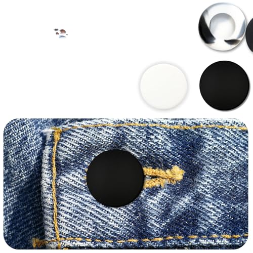 Knopfabdeckungen, 6 Sets, schwarz, weiß, gemischt, schwarz, weiß, zum Basteln, Silikon-Knöpfe für Jeans, um Löcher zu verhindern, für Damen und Herren, geeignet für DIY und Urlaubsdekoration Knopfabdeckungen, 6 Sets, schwarz, weiß, gemischt, schwarz, weiß, zum Basteln, Silikon-Knöpfe für Jeans, um Löcher zu verhindern, für Damen und Herren, geeignet für DIY und Urlaubsdekoration von PEARLY JUN