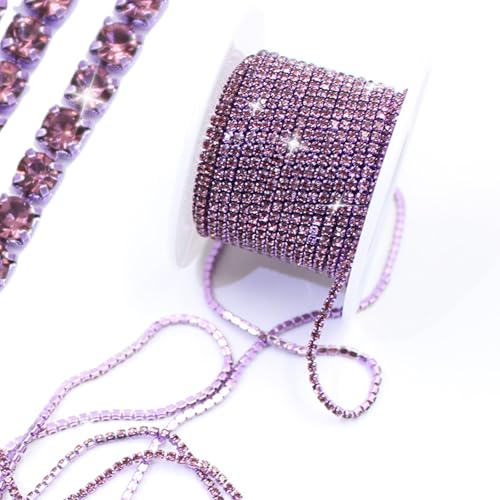 PEARLY JUN 10 Yards Purple Rhinestone Chain Light Amethyst Rhinestone Trim Crystal Artificial Stone Trim Cup Chain SS6 2mm Color Plated Cup Stitch Costume Decoration PEARLY JUN 10 Yards Purple Rhinestone Chain Light Amethyst Rhinestone Trim Crystal Artificial Stone Trim Cup Chain SS6 2mm Color Plated Cup Stitch Costume Decoration von PEARLY JUN