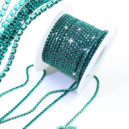 PEARLY JUN 10 Yards Rhinestone Chain Green Zircan Rhinestone Trim Crystal Artificial Stone Trim Cup Chain SS6 2mm Color Plated Cup Stitch Costume Decoration PEARLY JUN 10 Yards Rhinestone Chain Green Zircan Rhinestone Trim Crystal Artificial Stone Trim Cup Chain SS6 2mm Color Plated Cup Stitch Costume Decoration von PEARLY JUN