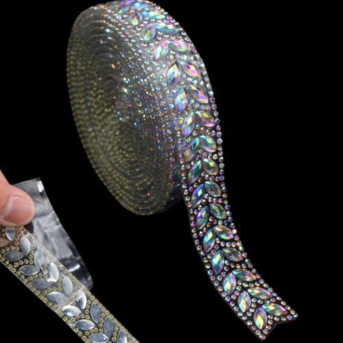 PEARLY JUN 274Cm Kristall-Strass-Kette Zum Nähen von Strassband Zum Aufnähen Nähen Leder Schuhe Strasssteine Tassel Chain DIY Blumenstrauß Dekoration Kleidung Hochzeit Kopfbedeckung von PEARLY JUN
