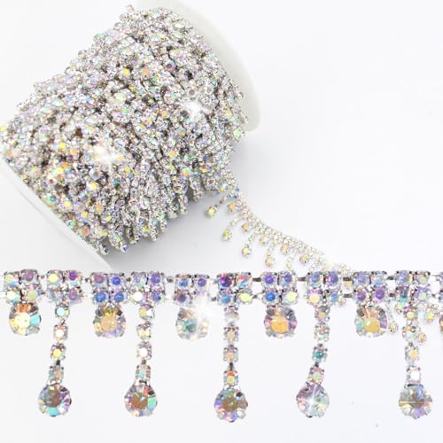 PEARLY JUN 455Cm Kristall-Strass-Kette Zum Nähen von Strassband Zum Aufnähen Nähen Leder Schuhe Strasssteine Tassel Chain DIY Blumenstrauß Dekoration Kleidung Hochzeit Kopfbedeckung PEARLY JUN 455Cm Kristall-Strass-Kette Zum Nähen von Strassband Zum Aufnähen Nähen Leder Schuhe Strasssteine Tassel Chain DIY Blumenstrauß Dekoration Kleidung Hochzeit Kopfbedeckung von PEARLY JUN