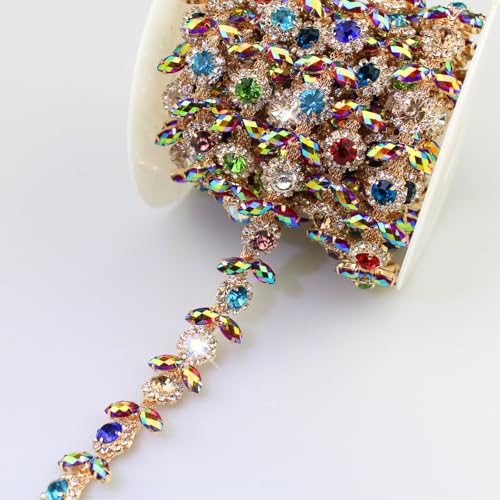 PEARLY JUN 91Cm Goldene AB Kristall-Strass-Kette Zum Nähen von Strassband Zum Aufnähen Nähen Leder Schuhe Strasssteine Tassel Chain DIY Blumenstrauß Dekoration Kleidung Hochzeit Kopfbedeckung PEARLY JUN 91Cm Goldene AB Kristall-Strass-Kette Zum Nähen von Strassband Zum Aufnähen Nähen Leder Schuhe Strasssteine Tassel Chain DIY Blumenstrauß Dekoration Kleidung Hochzeit Kopfbedeckung von PEARLY JUN