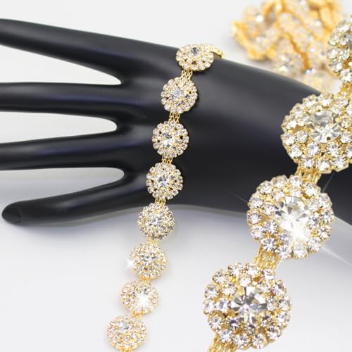 PEARLY JUN 91Cm Goldene Kristall-Strass-Kette Zum Nähen von Strassband Zum Aufnähen Nähen Leder Schuhe Strasssteine Tassel Chain DIY Blumenstrauß Dekoration Kleidung Hochzeit Kopfbedeckung PEARLY JUN 91Cm Goldene Kristall-Strass-Kette Zum Nähen von Strassband Zum Aufnähen Nähen Leder Schuhe Strasssteine Tassel Chain DIY Blumenstrauß Dekoration Kleidung Hochzeit Kopfbedeckung von PEARLY JUN