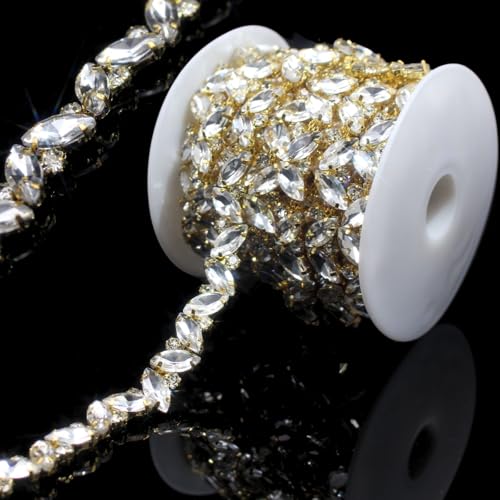 PEARLY JUN 91Cm Kristall-Strass-Kette Zum Nähen von Strassband Zum Aufnähen Nähen Leder Schuhe Strasssteine Tassel Chain DIY Blumenstrauß Dekoration Kleidung Hochzeit Kopfbedeckung PEARLY JUN 91Cm Kristall-Strass-Kette Zum Nähen von Strassband Zum Aufnähen Nähen Leder Schuhe Strasssteine Tassel Chain DIY Blumenstrauß Dekoration Kleidung Hochzeit Kopfbedeckung von PEARLY JUN
